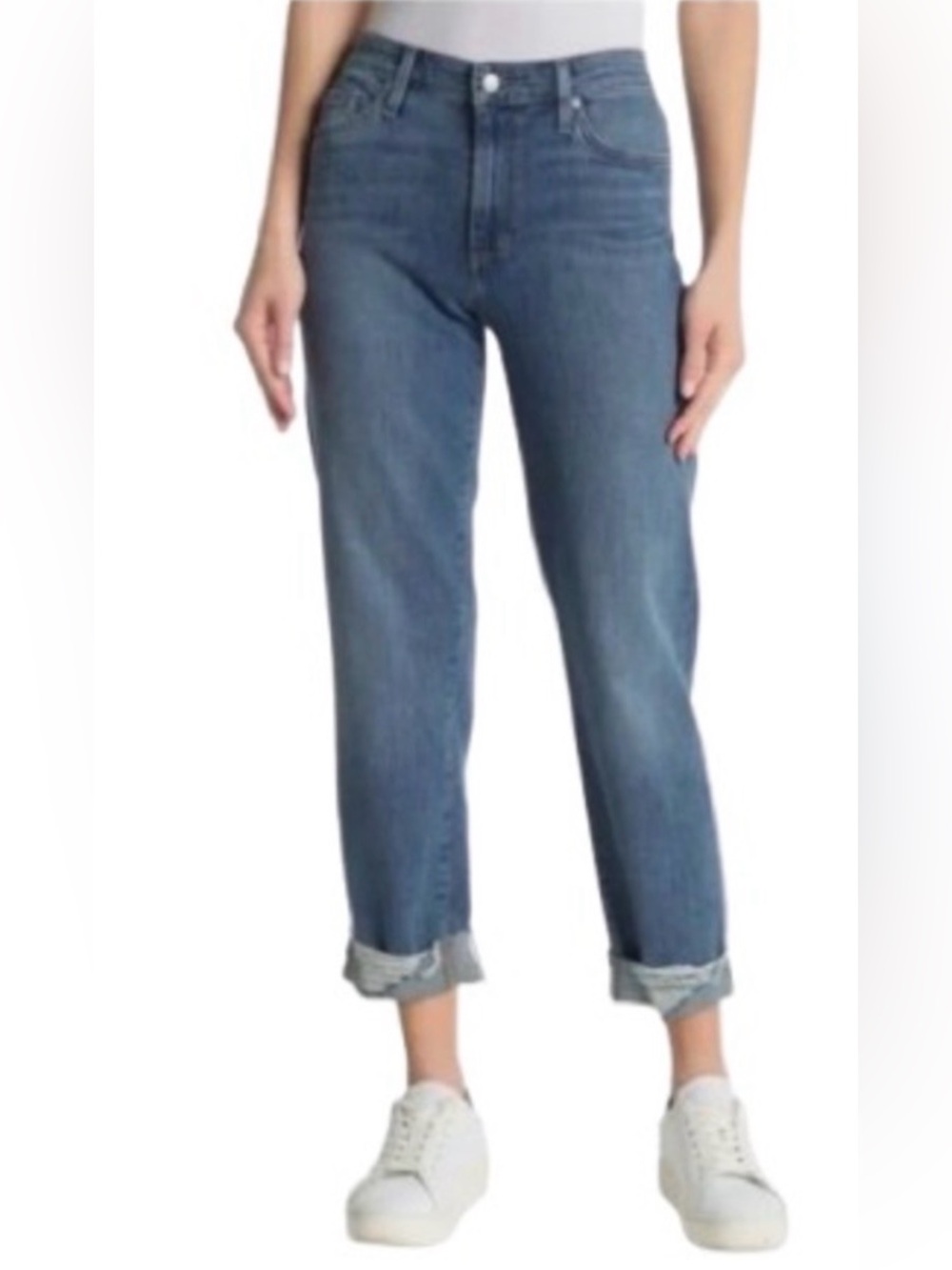 Joe's Jeans Niki Boyfriend Cropped Ankle Jeans Paramount Distressed Cuffs Sz 28